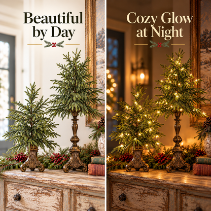 Vintage Lighted Tabletop Christmas Trees