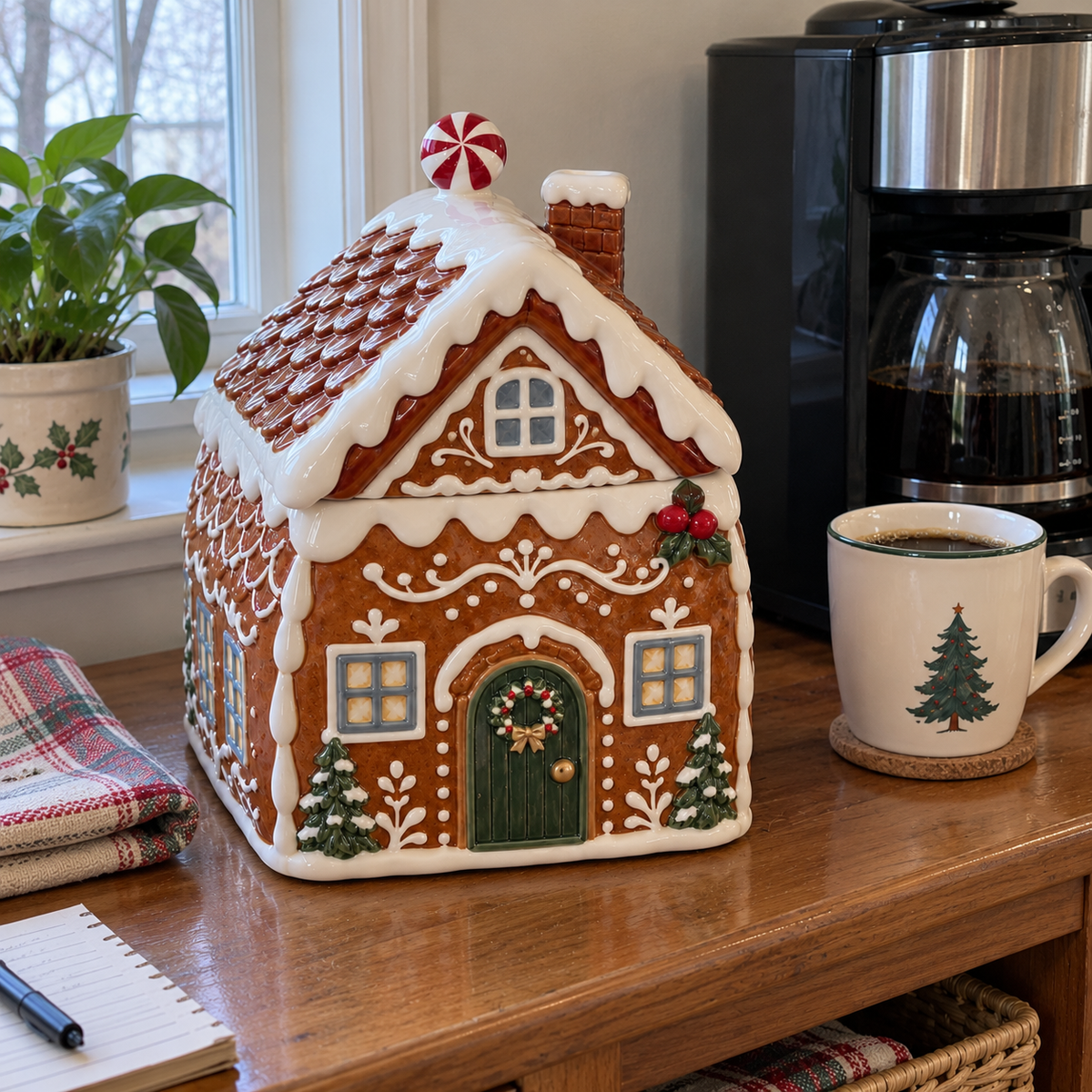 Gingerbread Cottage Christmas Treat Jar🎄