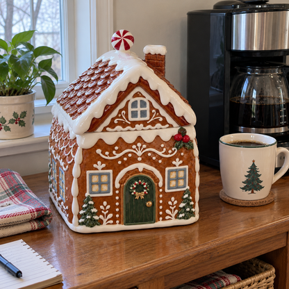 Gingerbread Cottage Christmas Treat Jar🎄