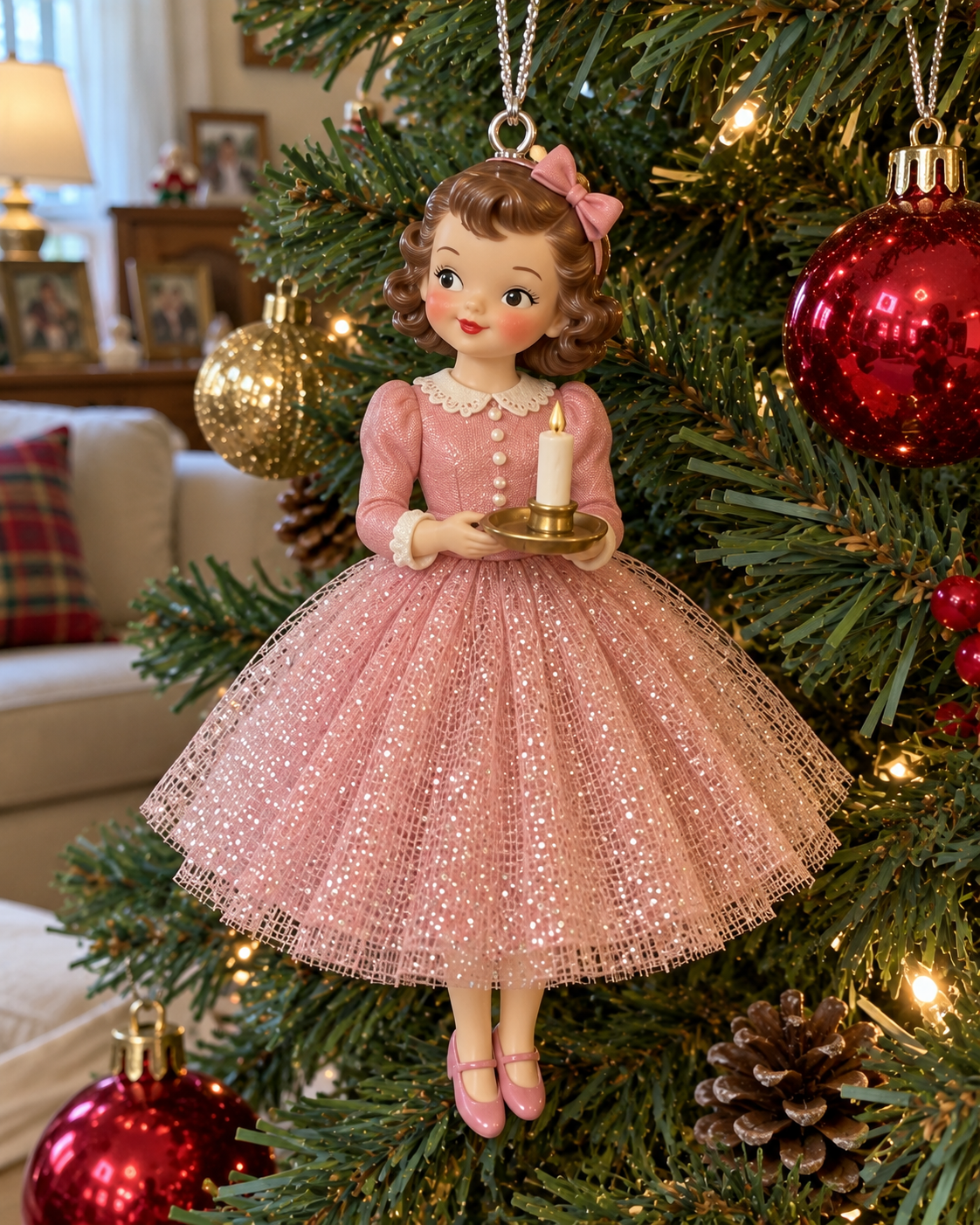 Vintage Christmas Lady Ornaments – 1950s-Inspired Keepsake Collection🎄