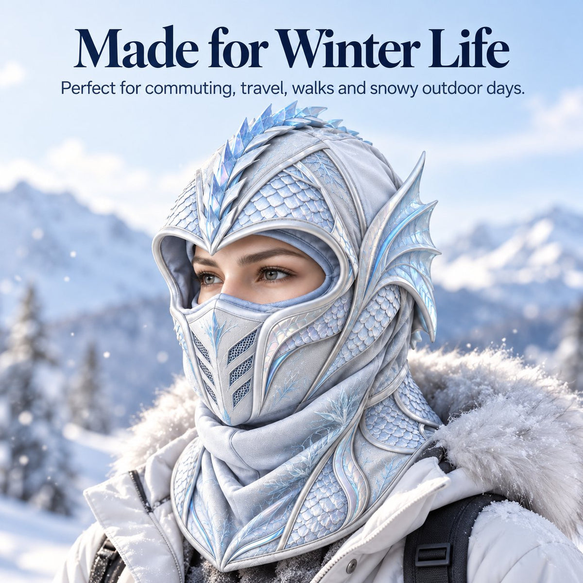 Ice Dragon 3-in-1 Winter Hood & Face Cover