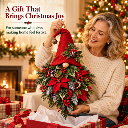 🎄 Jolly Christmas Gnome | Evergreen Holiday Door Hanger