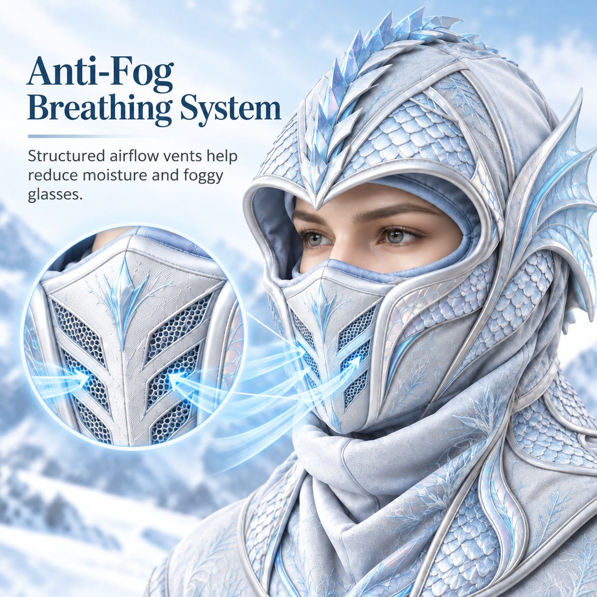 Ice Dragon 3-in-1 Winter Hood & Face Cover