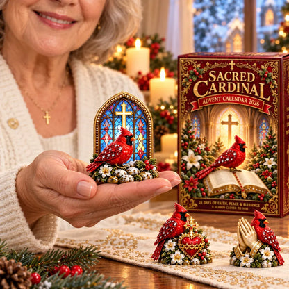 2026 Cardinal Jesus Cross 24-Day Advent Calendar – Faith-Inspired Christmas Countdown with 24 Collectible Miniatures