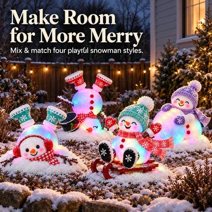 ☃️ Adorable Light-Up Snowmen | 4 Cute Christmas Garden Style