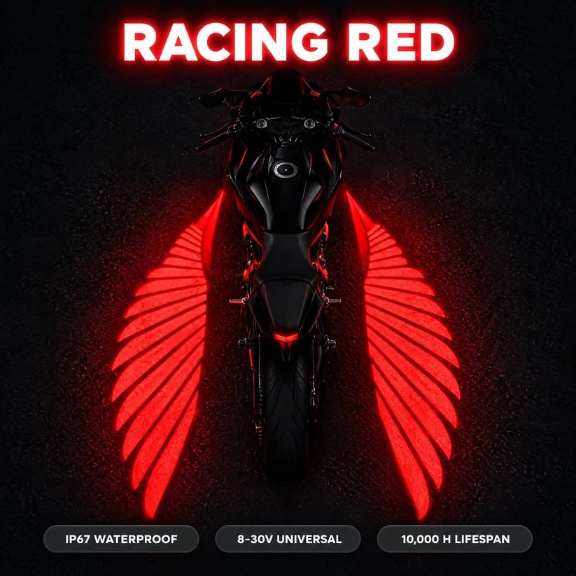 🏍️ Angel Wing Motorcycle LED Projector Lights