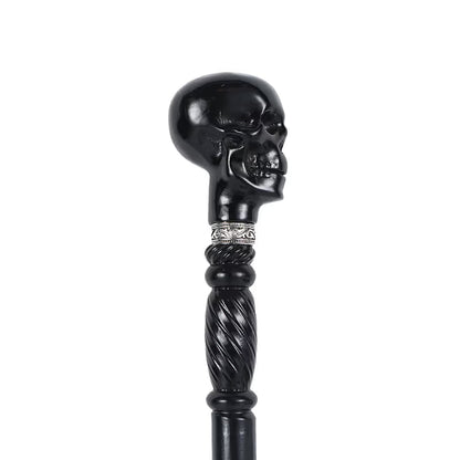 💀Black Devil Skull Wooden Walking Cane
