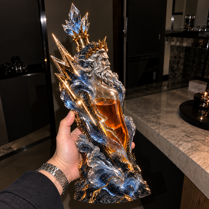 ⚡ Zeus Thundercrown Whiskey Decanter – Sculptural Bar Centerpiece