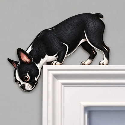 🐶🚪 Curious Pup Door Frame Accent – Playful Peeking Dog Decor for Pet Lovers