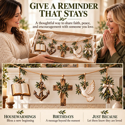Faith, Hope & Love Christian Symbol Garland
