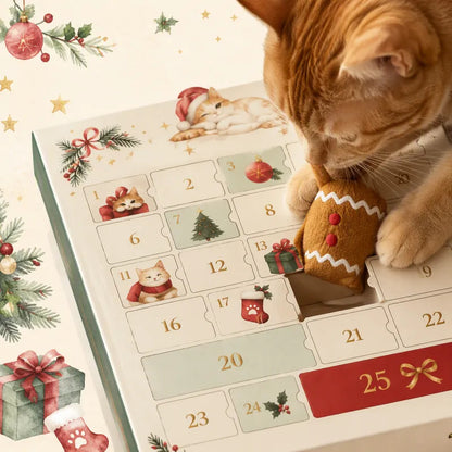 Cat Advent Calendar 2026 - 25 Days of Christmas Treats for Kittens, Holiday Gift Box with Interactive Toys & Snacks