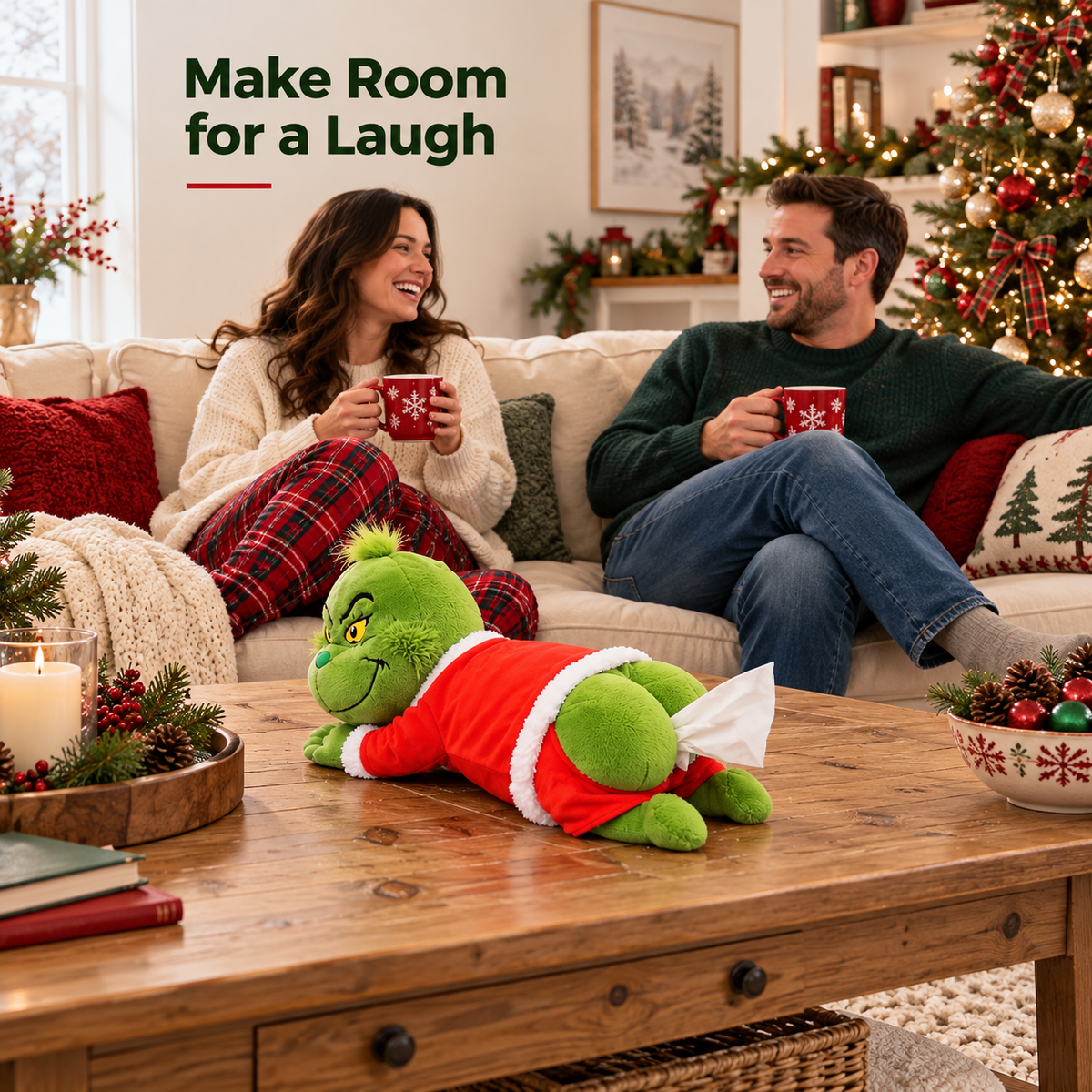 🎄 Funny Christmas Plush Tissue Box Cover – A Cheeky Holiday Surprise! 😂