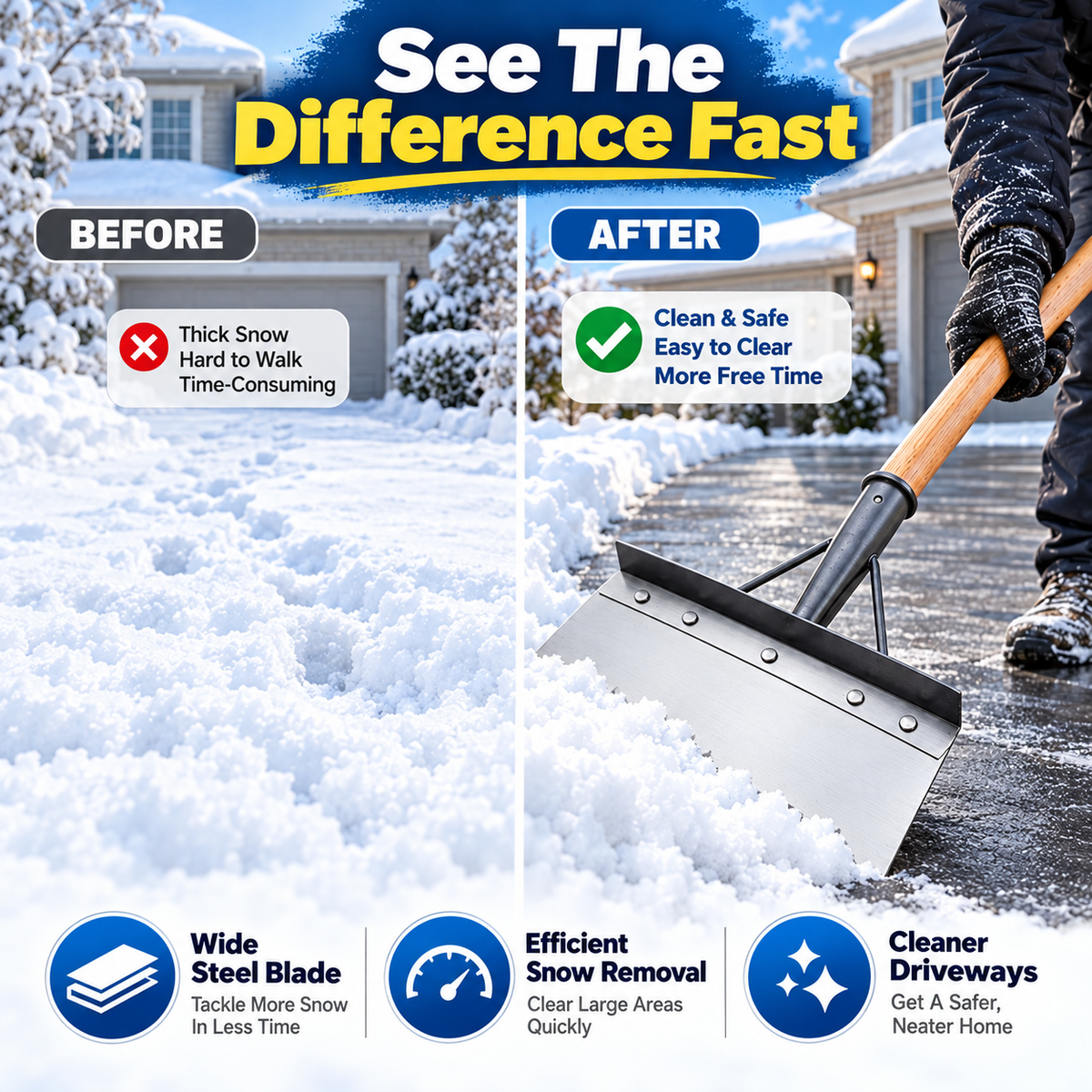 ⚒️All-Season Snow Removal & Garden Tool