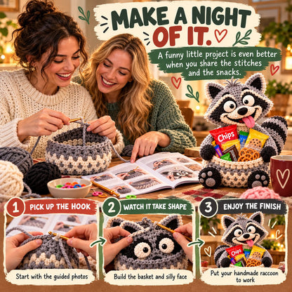 Funny Animal Crochet Snack Basket DIY Kit