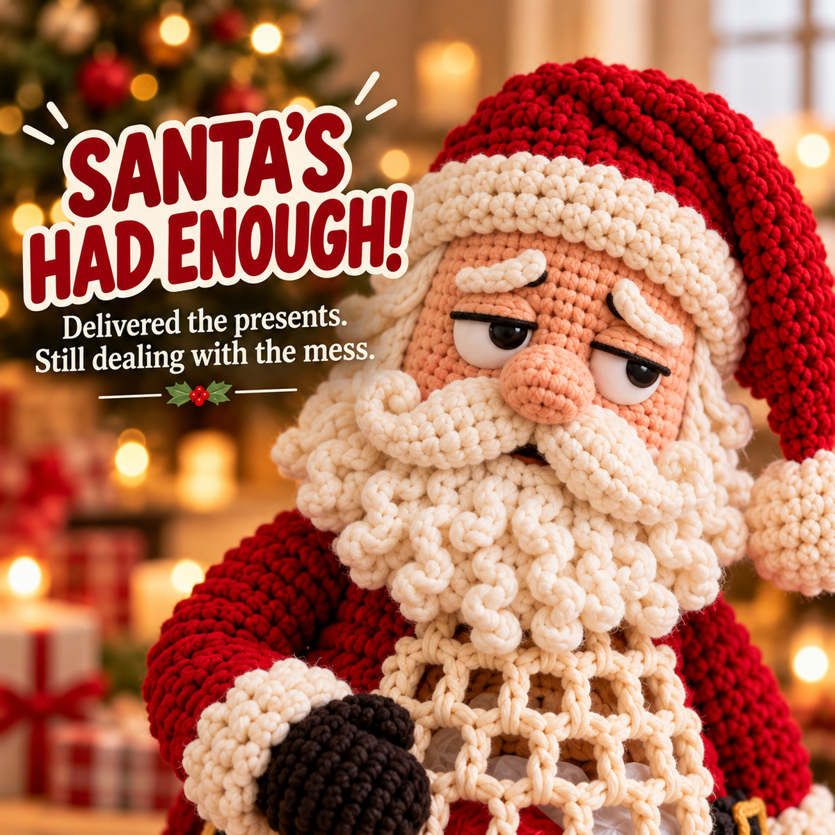 🎄 Christmas Crochet Bag Holder DIY Kit – 4 Funny Festive Designs | A Gift With a Bit of British Humour