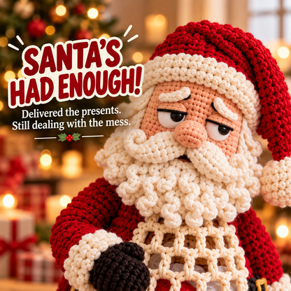🎄 Christmas Crochet Bag Holder DIY Kit – 4 Funny Festive Designs | A Gift With a Bit of British Humour
