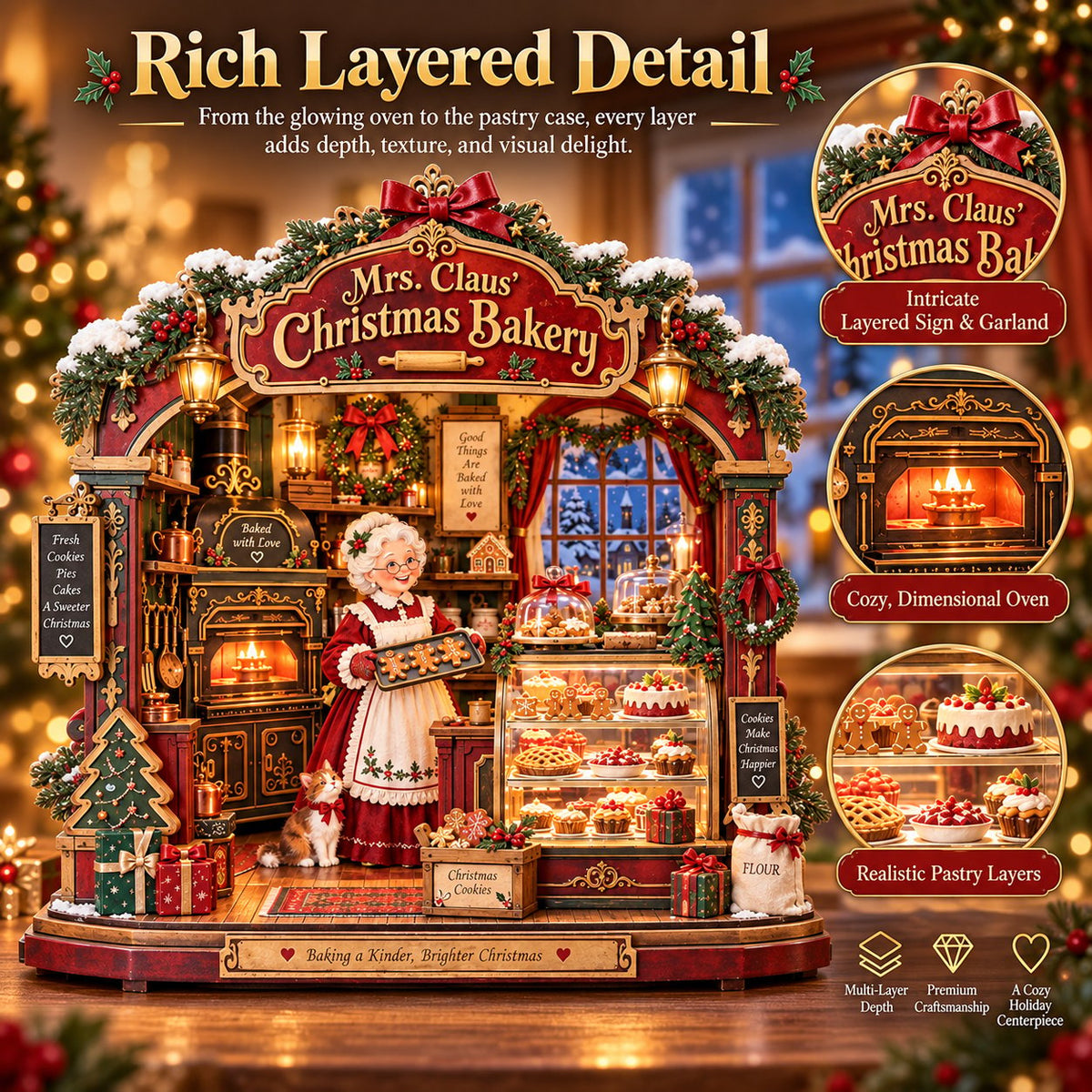 🎄 Mrs. Claus Christmas Bakery DIY Shadow Box Kit🎄