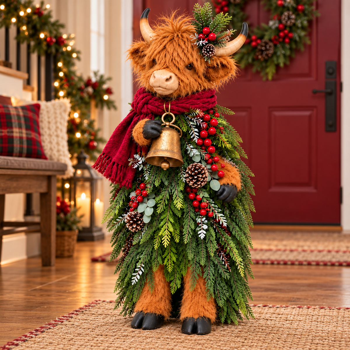 Highland Cow Christmas Greeter – A Charming Holiday Welcome