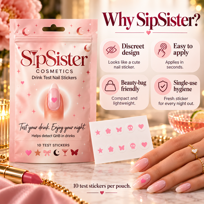 Drink Test Nail Stickers – Discreet Color-Changing Nail Decals for Nights Out