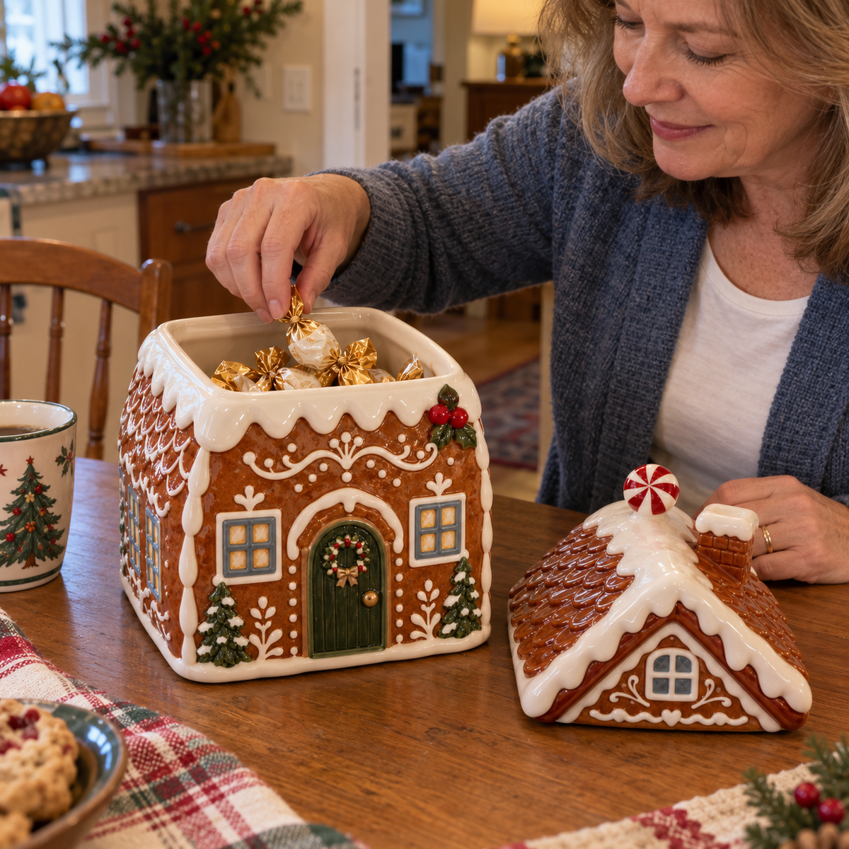 Gingerbread Cottage Christmas Treat Jar🎄