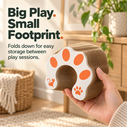 🐾 Foldable Honeycomb Cat Scratcher & Bell Ball Toy
