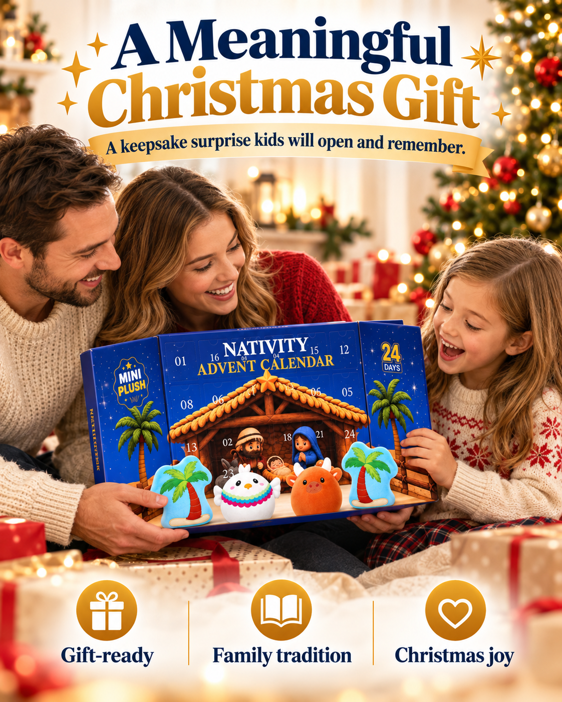24 Days of Nativity Surprises – Plush Christmas Advent Calendar for Kids
