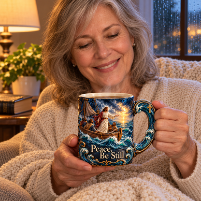 Peace, Be Still – Jesus Calms the Storm Heat-Reveal Mug | A Gift of Faith & Comfort