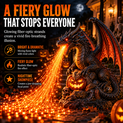 🐉 Inferno Dragon™ Fire-Breathing Solar Garden Light – Glowing Halloween Dragon Statue for Outdoor Yard & Porch Decor