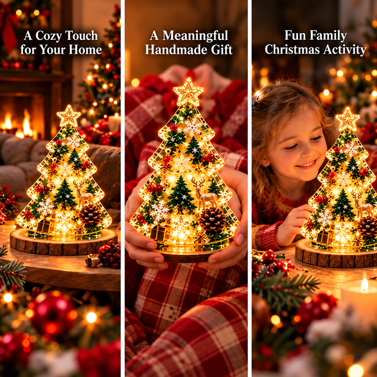 Christmas Resin Night Light DIY Kit – Handmade Glowing Holiday Keepsake