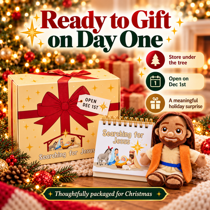 Searching for Jesus – 25-Day Christmas Advent Calendar with Jesus Plush, Bible Stories & Kids’ Activities