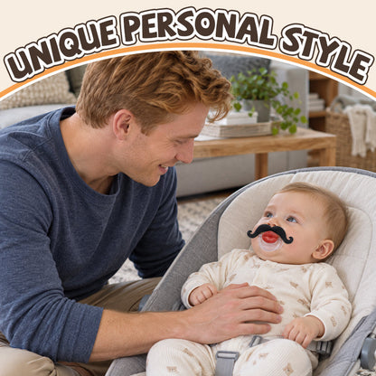 Funny Baby Mustache & Red Lips Pacifier