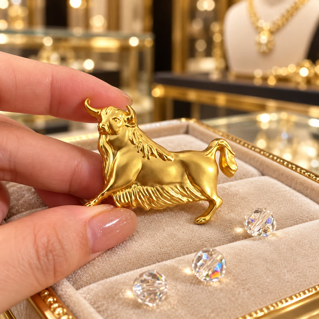 Vintage Gold-Tone Zodiac Sign Brooch