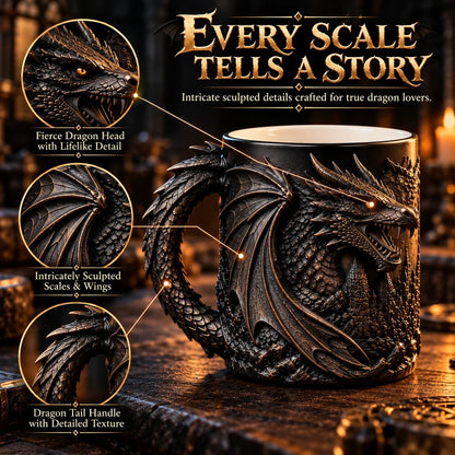 🐉✨  Dragonfire 3D Heat-Reveal Magic Mug | Add a Hot Drink. Awaken the Dragon.🔥