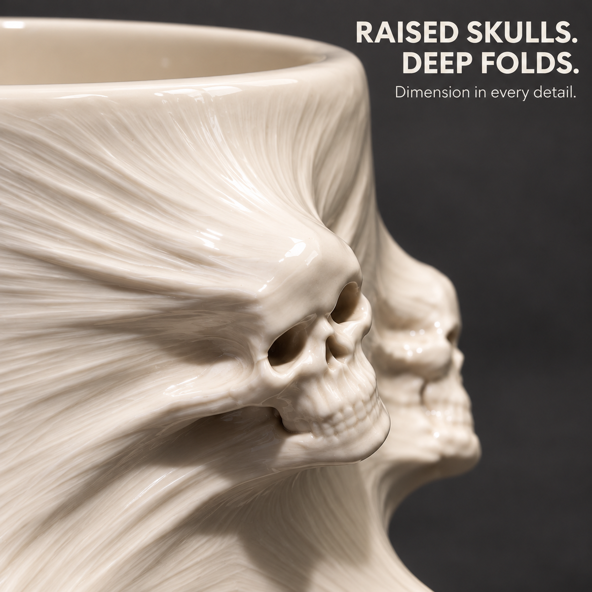 💀 Unbound Souls – Sculptural Skull Vessel 🖤