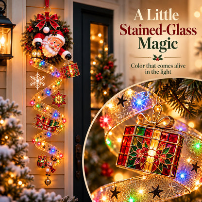 🎄 Let the Holidays Shine Through | Stained-Glass Door Decor