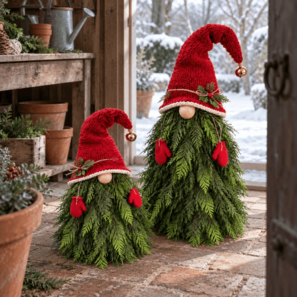🎄 2-Piece Whimsical Christmas Gnome Porch Decor Set 🎁