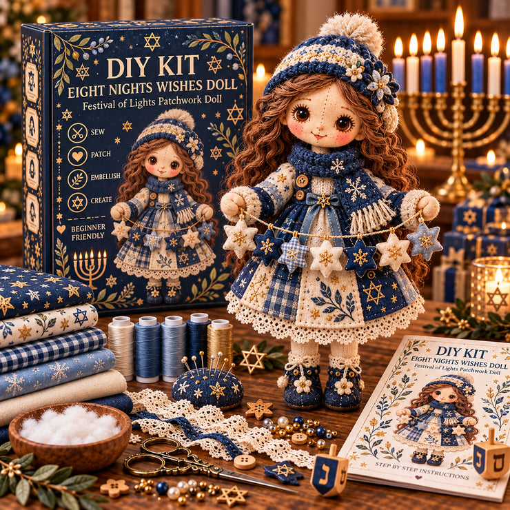 Style C Eight Nights Wishes patchwork doll kit