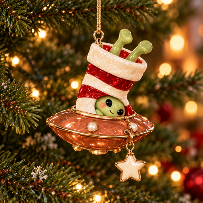 Cosmic Christmas Alien Ornaments – 6 Whimsical Holiday Designs