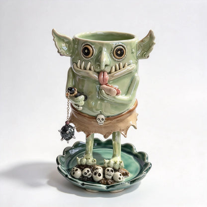 👺Handmade Gothic Goblin Ceramic Planter