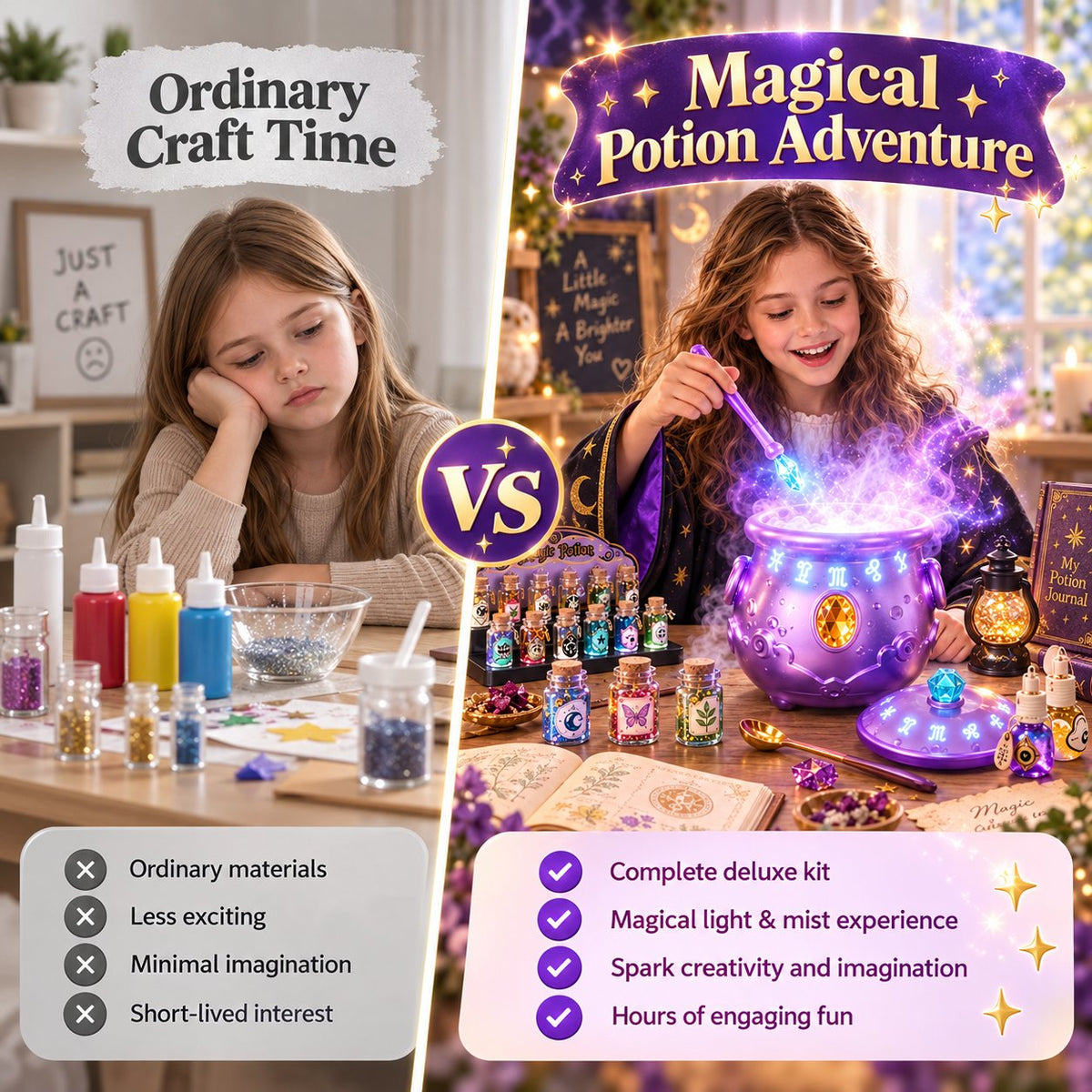 🔮 Deluxe Magic Potion Kit for Kids — Light, Sound & Mist Cauldron Set🎁