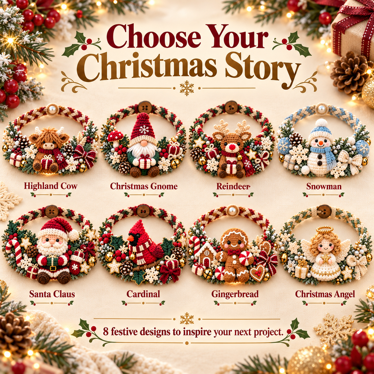 Christmas Magic DIY Crochet Bracelet Craft Kit