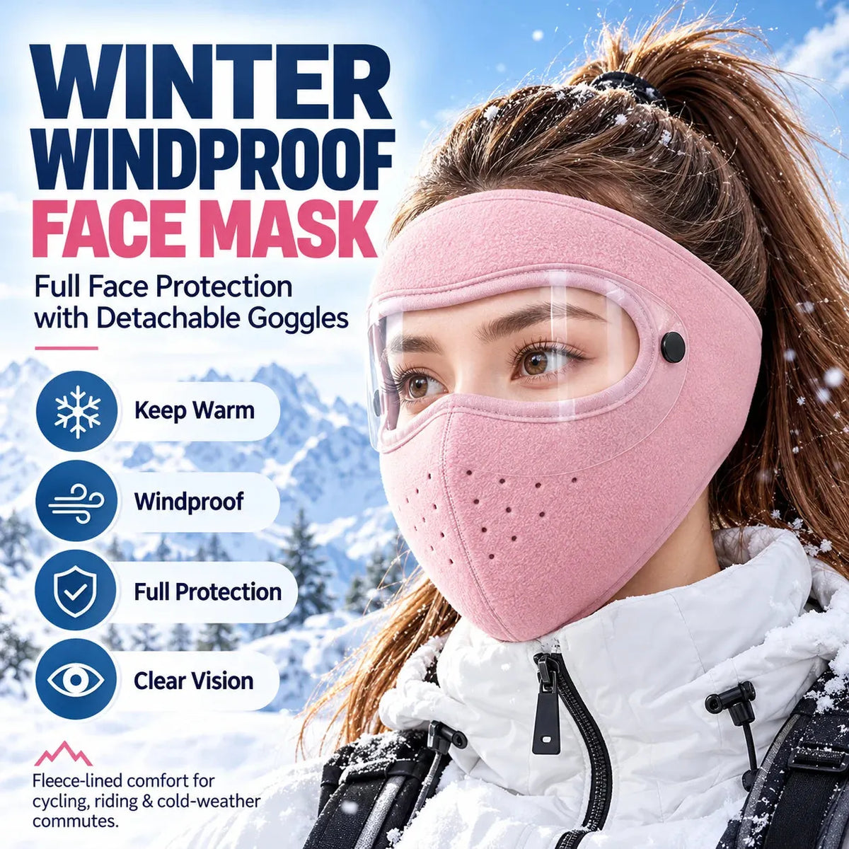 ❄️Winter Windproof Face Mask | Detachable Anti-Fog Goggles for Ski & Ride