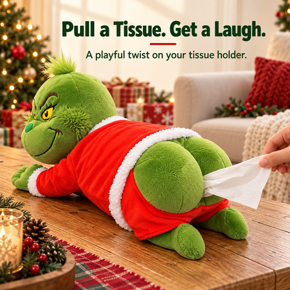 🎄 Funny Christmas Plush Tissue Box Cover – A Cheeky Holiday Surprise! 😂