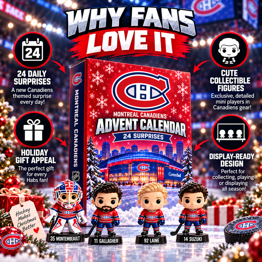 Hockey Advent calendar and collectible mini figures in a Christmas fan setting