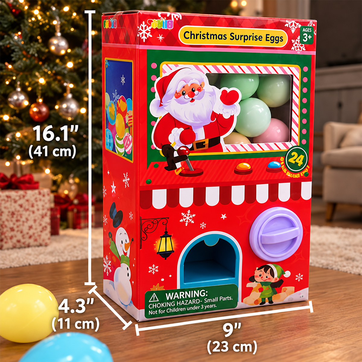 Santa’s Christmas Surprise Egg Machine – 24 Days of Squishy Toy Surprises