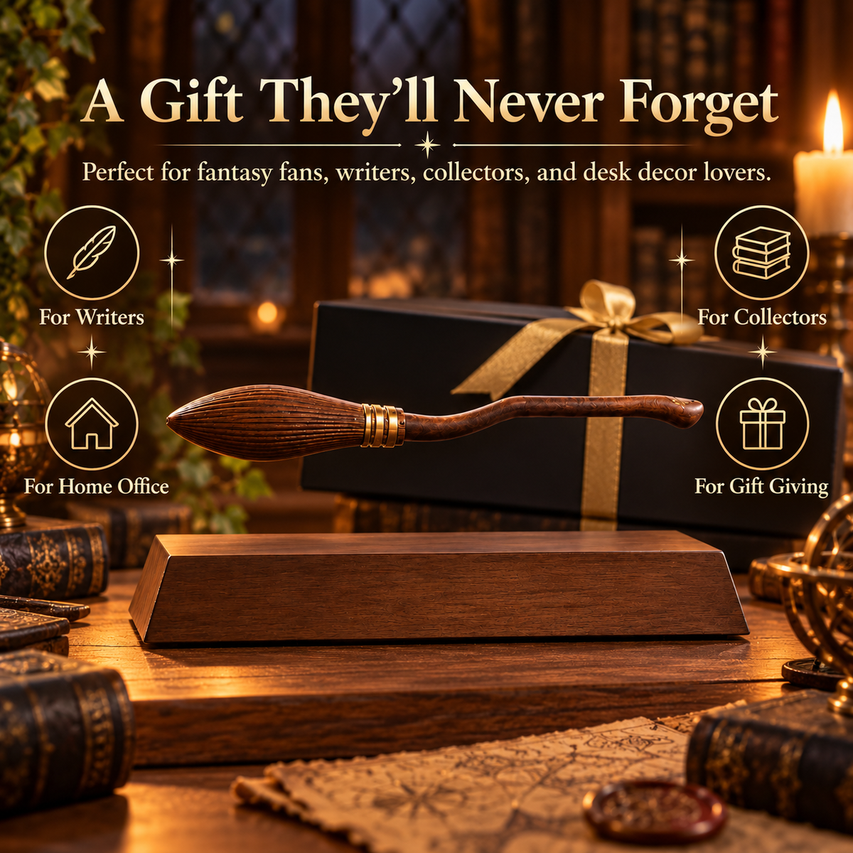 The Wizard’s Broom – Magnetic Levitation Pen & Fantasy Desk Decor