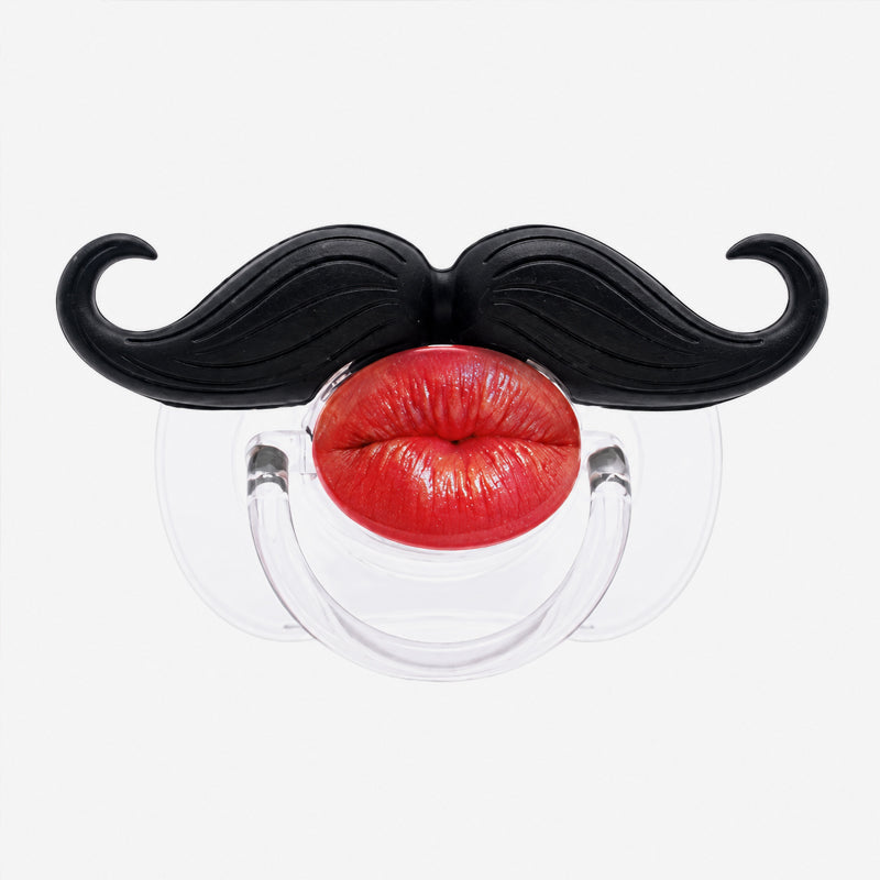 Funny Baby Mustache & Red Lips Pacifier