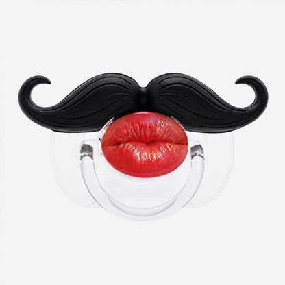 Funny Baby Mustache & Red Lips Pacifier