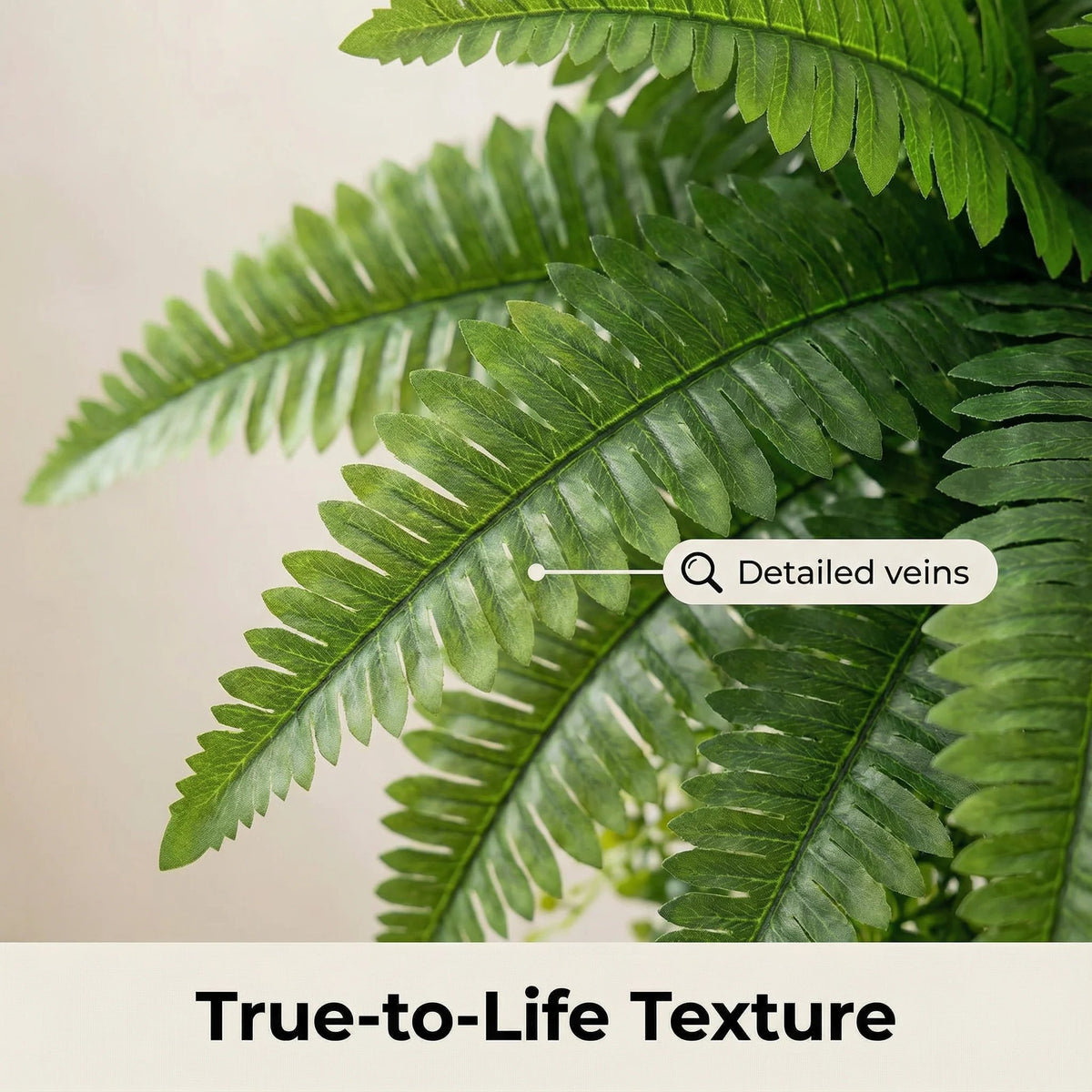 🌱 Boston Fern Hanging Plant — Lifelike, Large & UV-Resistant