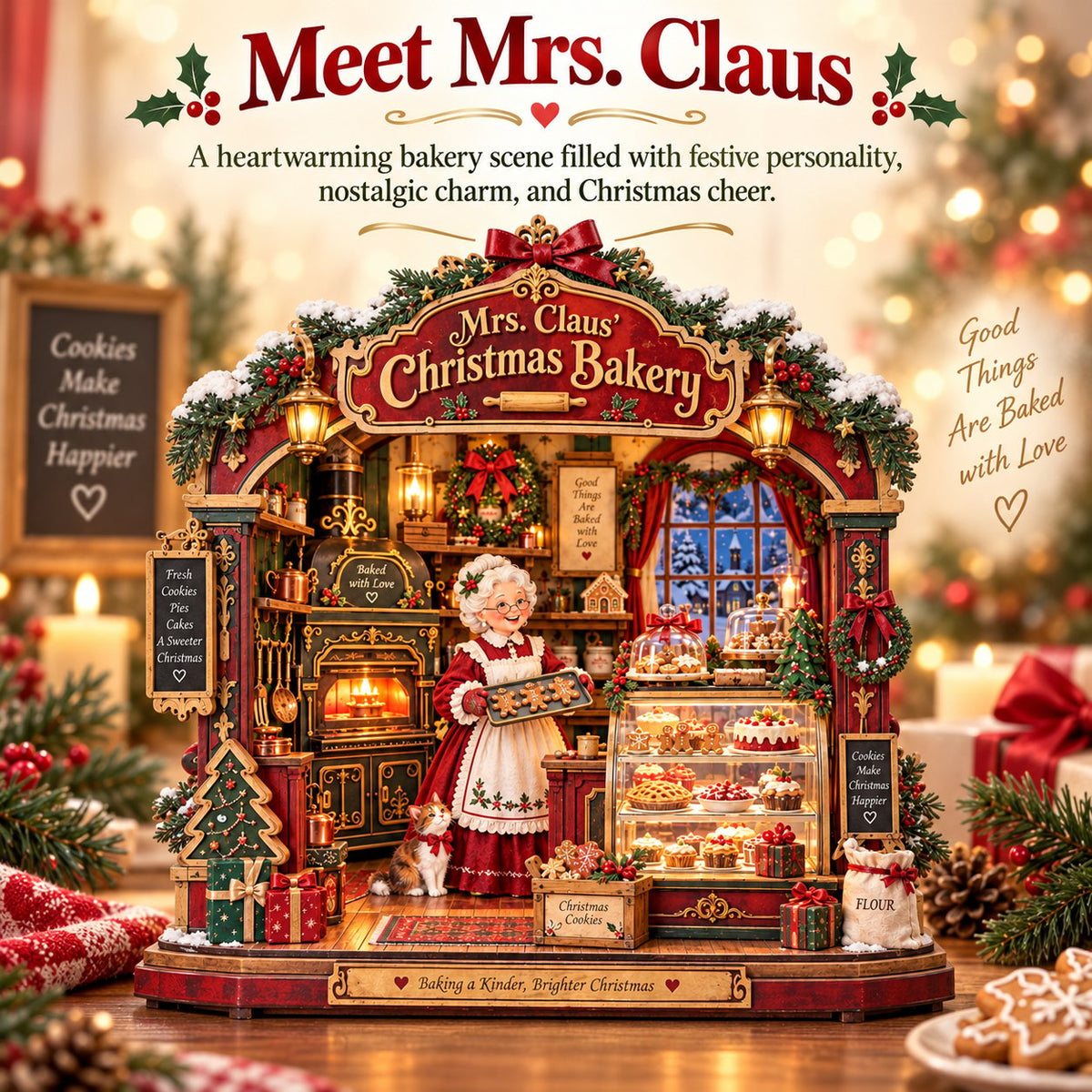 🎄 Mrs. Claus Christmas Bakery DIY Shadow Box Kit🎄